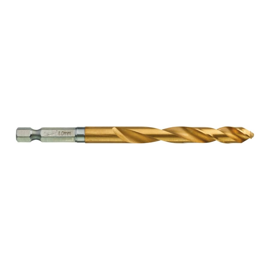 MILWAUKEE 8,0 x 111 mm SHOCKWAVE Metallbohrer HSS-G RED HEX Titan 1/4"