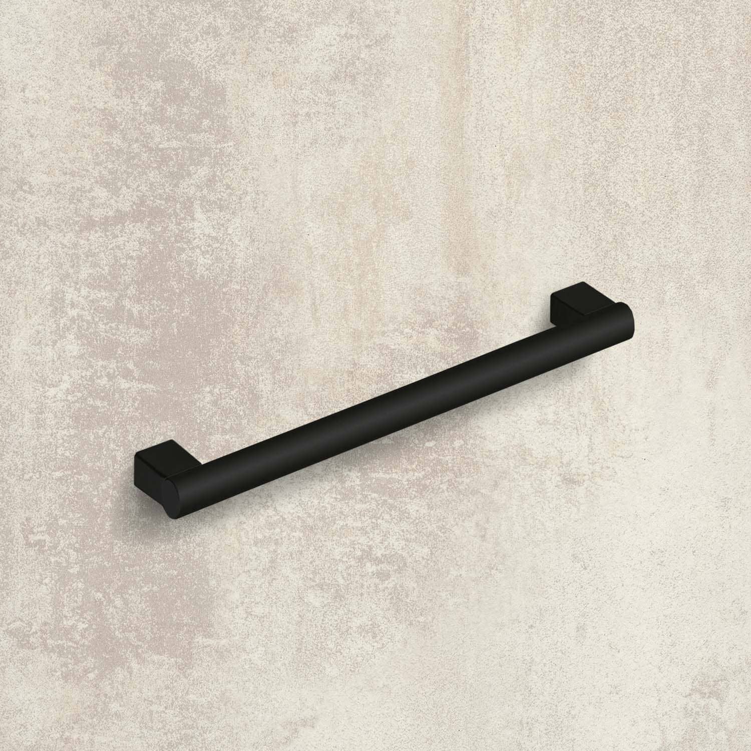 HETTICH Griff Vieste, Bohrabstand 96 mm, L 120 mm, H 30 mm, ø 12 mm, Schwarz matt, 9345467