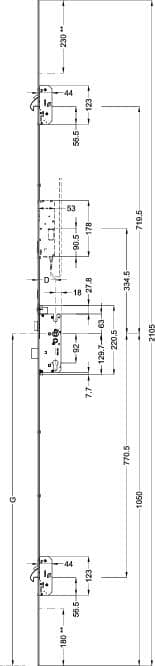 WINKHAUS Automatik Mehrfachverriegelung T-AV4D-F2460 L124P/35 A9 92/8 M2 LS EST,