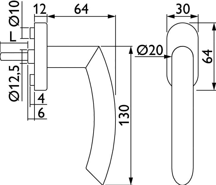 HERMAT Fenstergriff BASIC 04 1804, Edelstahl
