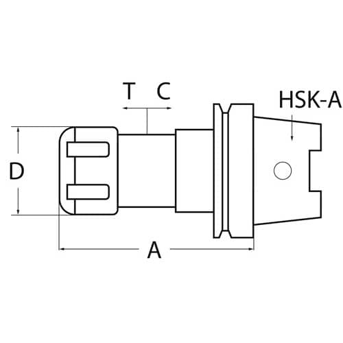 TECWERK Gewindeschneidfutter Synchron DIN 69893A M3-M12 HSK-A63 A.-L.93mm TECWERK