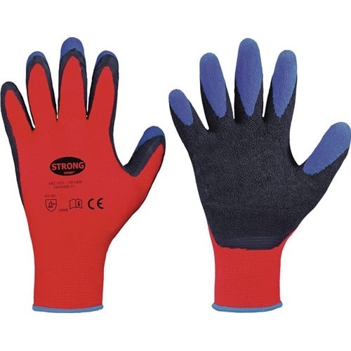 STRONGHAND Handschuhe Tip Grip Gr.9 rot/schwarz/blau EN 388 PSA II STRONGHAND