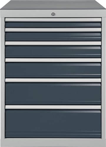 BEDRUNKA+HIRTH Schubladenschrank H1019xB705xT736mm lichtgrau/grau 6 Schubl.BEDRUNKA+HIRTH