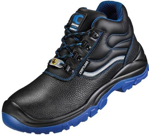CRAFTLAND Sicherheitsstiefel ANKLAM Gr.41 W.10,5 schwarz/blau S3 FO SR ESD EN20345