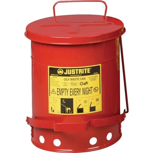 JUSTRITE Sicherheitssammelbehälter 34l Stahlbl.D360xH460mm JUSTRITE
