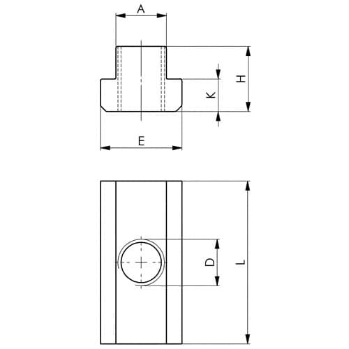 AMF T-Nutenstein Nr.508L T-Nut 10mm M8 lang AMF