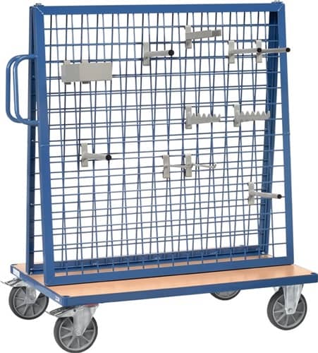 FETRA Werkstückwagen Drahtgitteraufbau L1250xB800xH1536mm Profilstahl brillantblau