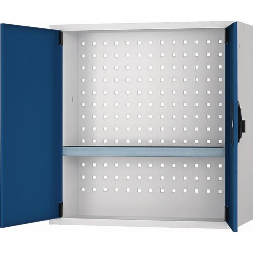 BEDRUNKA+HIRTH Hängeschrank H600xB700xT200mm Vollblechtür lichtgrau/signalblau