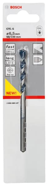 BOSCH Betonbohrer CYL-5, Blue Granite, 6,5 x 50 x 100 mm
