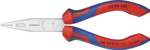 KNIPEX Verdrahtungszange L.160mm 0,5-0,75/1,5/2,5mm² verchr.Comfort-Griff KNIPEX