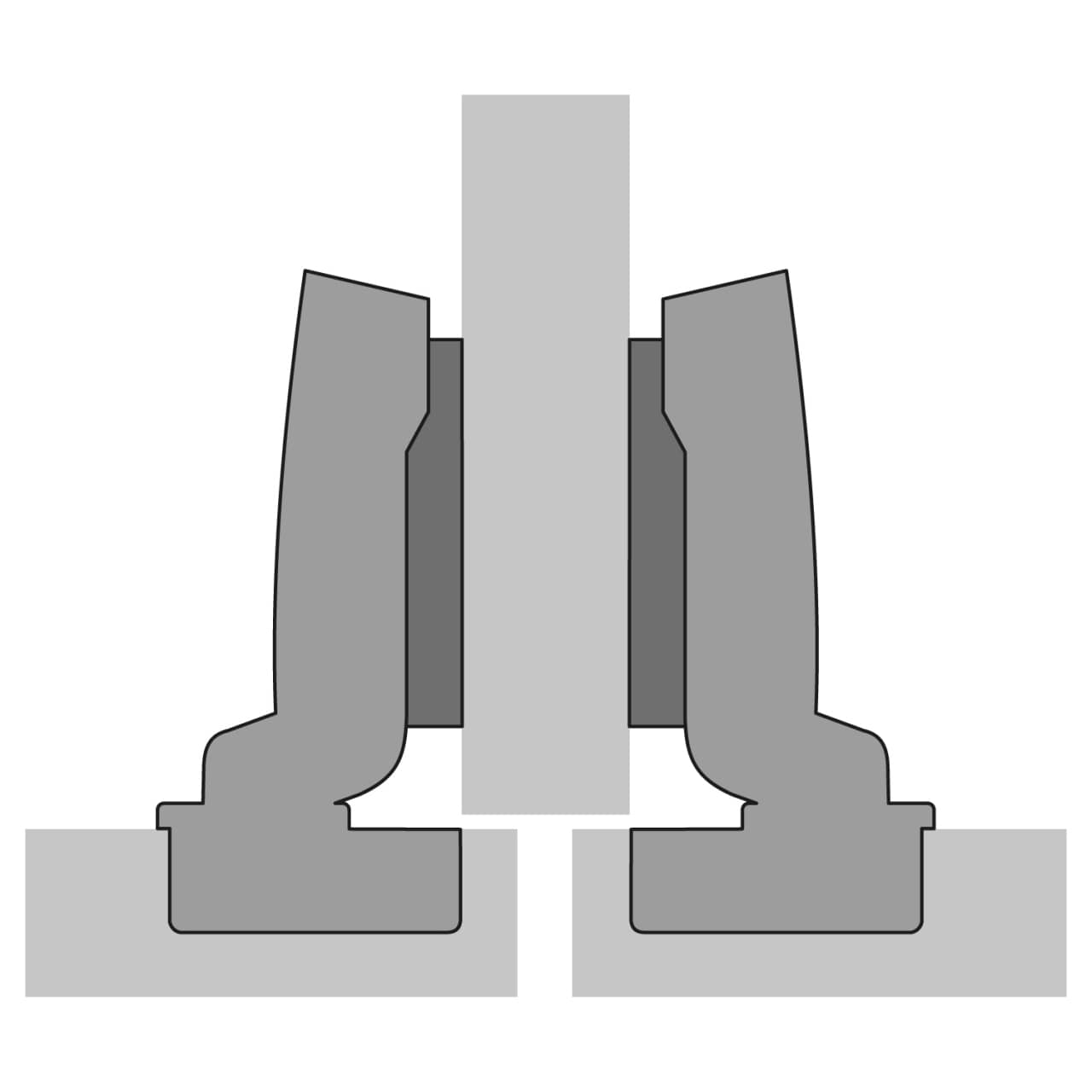 HETTICH Sensys Dünntürscharnier, Türdicke ab 10 mm, ohne Schließautomatik (Sensys 8676), vernickelt, 9094466