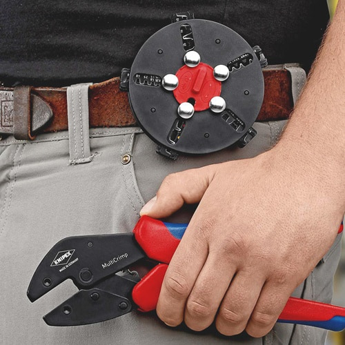 KNIPEX Crimpzange MultiCrimp® L.250mm 3 Wechseleinsätze KNIPEX