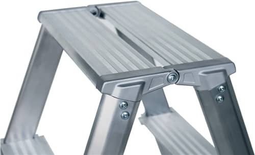 GÜNZBURGER Stufenstehleiter 2x5 Stufen Alu.Gesamt-H.1160mm Stufen-Holmverbindung geschraubt