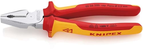 KNIPEX Kraftkombizange L.200mm verchr.Mehrkomp.-Hüllen VDE KNIPEX