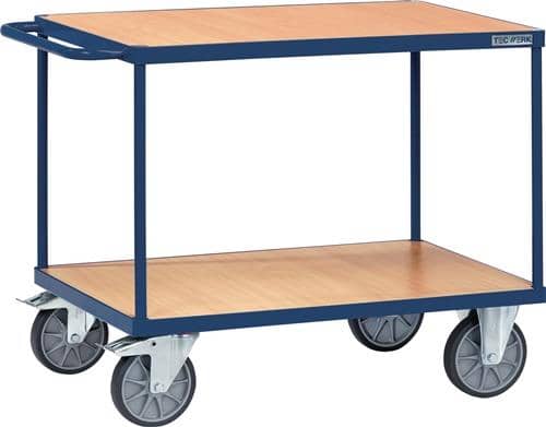 TECWERK Tischwagen 2 Ladeflächen L1000xB600mm saphirblau Trgf.600kg TECWERK