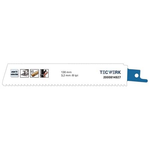 TECWERK Säbelsägeblatt L.150mm B.25mm TPI 8 3,2mm Karte a 1 St.TECWERK