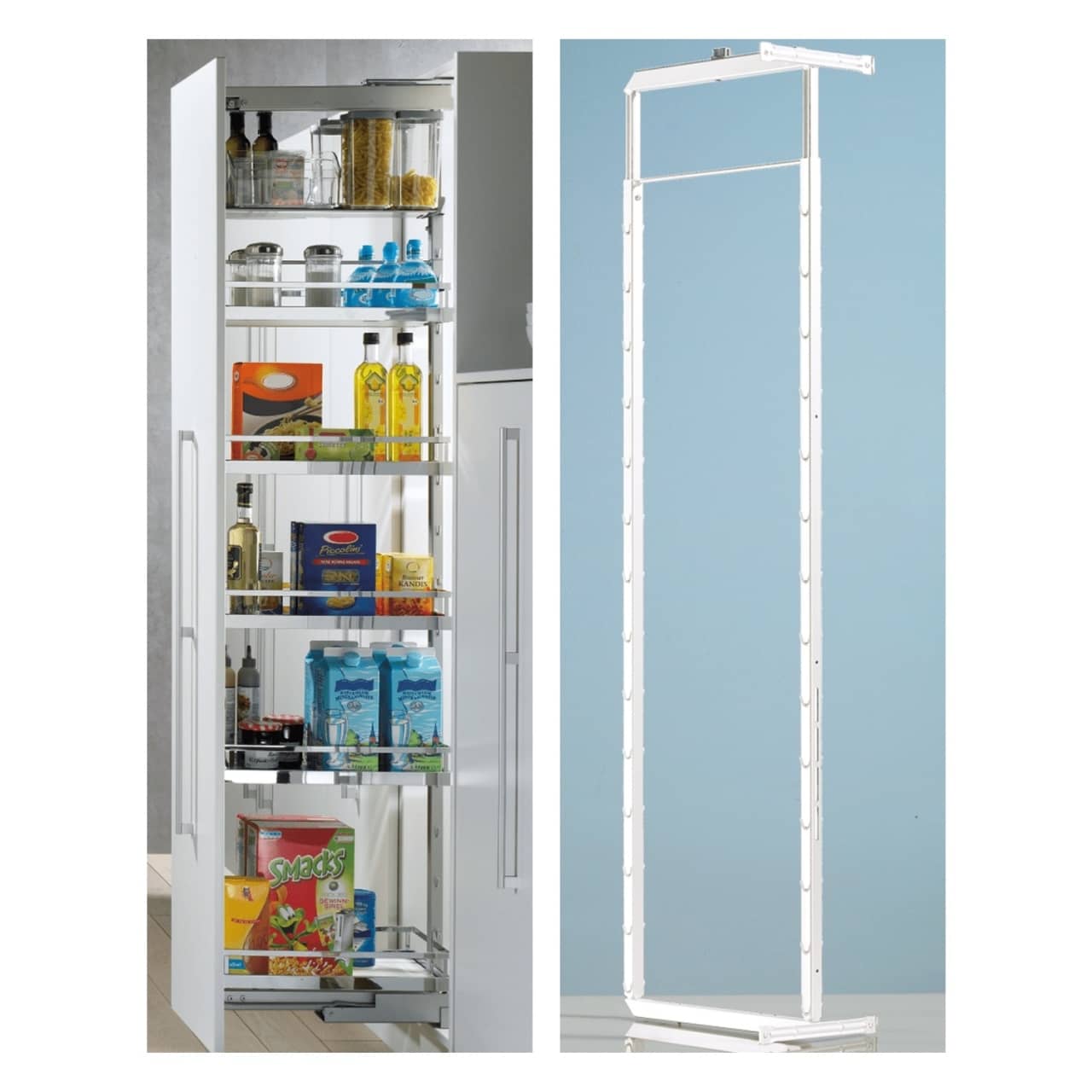 HETTICH Höhenverstellbarer Tragrahmen Dispensa 90°, B 262 mm, H 1200 - 1600 mm, anthrazit, 9277634