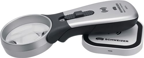SCHWEIZER Handleuchtlupe Tech-Line Induktion Vergr.4x LED Linsen-Ø 55mm SCHWEIZER