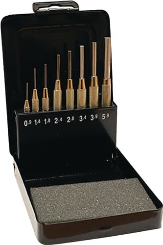 TECWERK Splintentreibersatz 8tlg.0,9-5,9 m.Führungshülse Metallkass.TECWERK