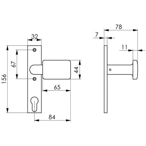 AMF Türknopf-Kurzschild 486Z fest LM F1/silberf.4-KT.8mm AMF