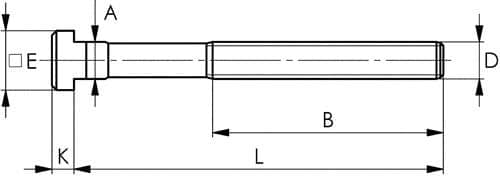 AMF T-Nutenschraube (DIN 787) T-Nut 20mm M20 L.250mm Güte 8.8 AMF
