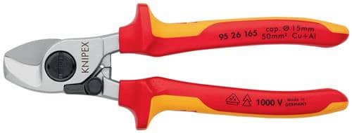 KNIPEX Kabelschere L.165mm Kopf verchr.VDE Mehrkomp.-Hüllen Form 2 KNIPEX