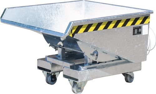 BAUER Mini-Kippbehälter L960xB925xH540mm verz.Inh.0,225 m³ Trgf.750kg 89kg