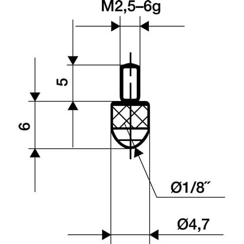 KÄFER Messeins.D.3mm L.6mm KGL M2,5 Rubin z.Messuhren KÄFER