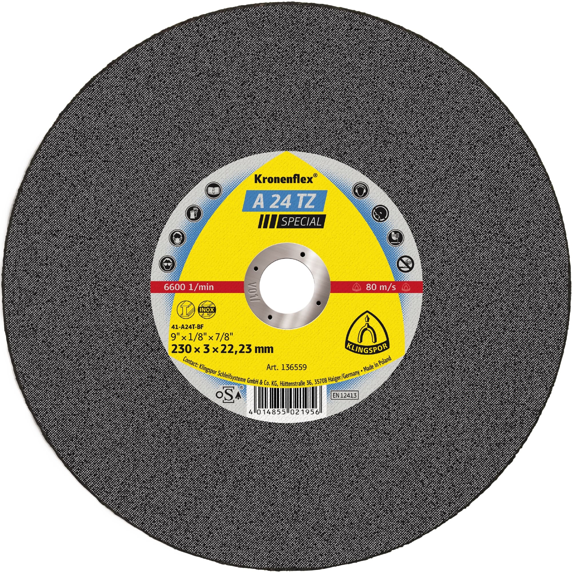 KLINGSPOR Trennscheibe INOX A 24 TZ Special, 230 x 3 x 22,23