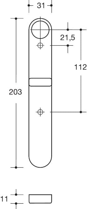 HEWI Kurzschildpaar 217.23RNR, Kunststoff