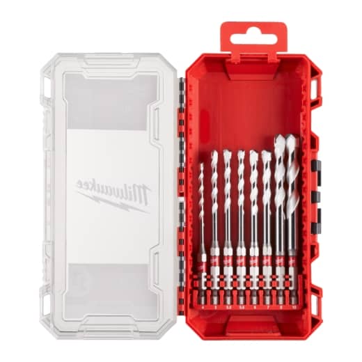 MILWAUKEE 4/5/5,5/5,5/6/7/8/10 mm in PACKOUT kompatibler Kassette SHOCKWAVE Multimaterial Bohrer 1/4" Hex Set 8-teilig
