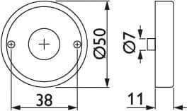 HERMAT Drückerrosette 2233.K.RHF, Messing