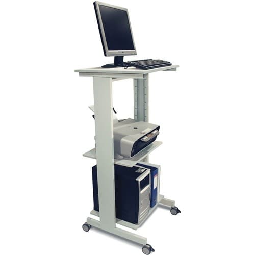 PC-Arbeitstisch H1180xB600xT500mm lichtgrau fahrbar