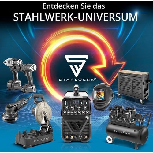 STAHLWERK Fülldrahtschweißgerät Mini FLUX 120 ST Digital m.Zub.20-120 A gasg.STAHLWERK