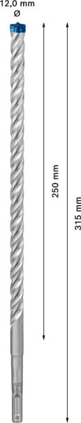 BOSCH EXPERT SDS plus-7X Hammerbohrer, 12 x 250 x 315 mm. Für Bohrhämmer