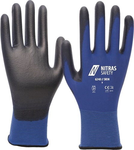 NITRAS Handschuhe Skin Gr.10 blau/schwarz EN 388 PSA II NITRAS SAFETY