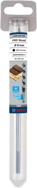 BOSCH Holzschlangenbohrer, Sechskant 6 x 95 x 160 mm, d 4,8 mm