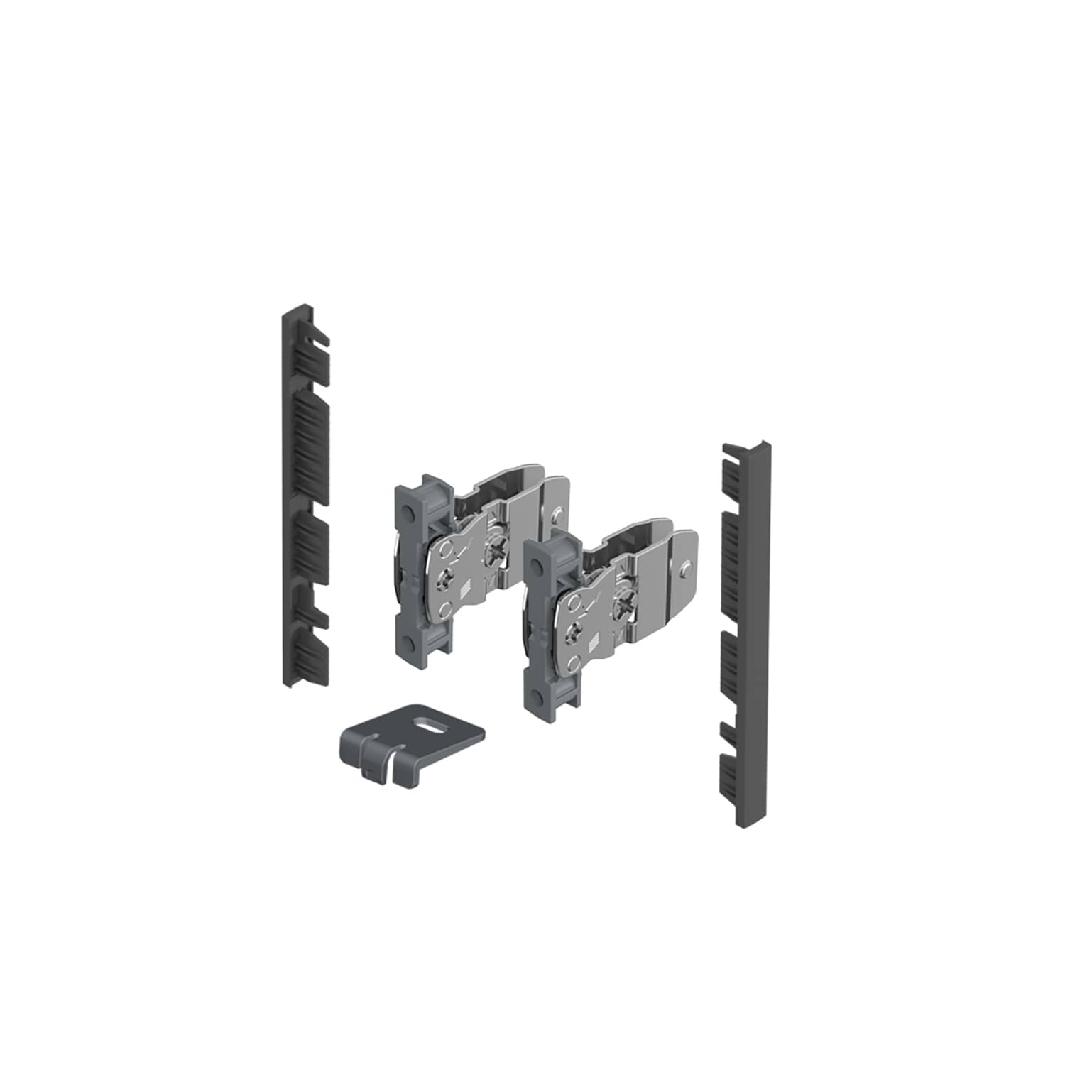 HETTICH AvanTech YOU Verbinderset für Innenfront zum Selbstablängen, Systemhöhe 101, anthrazit, Für Zarge mit Illumination, 9327217