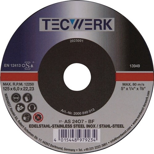 TECWERK Schruppscheibe D125xS6mm gekr.Univ.Bohr.22,23mm TECWERK