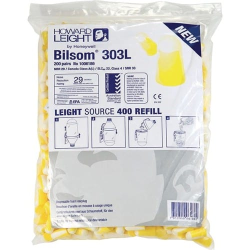 HONEYWELL HOWARD LEIGHT Gehörschutzstöpsel Bilsom 303L EN 352-2 SNR 38 dB Nachfüllpack 200 PA/Pack,Gr.L
