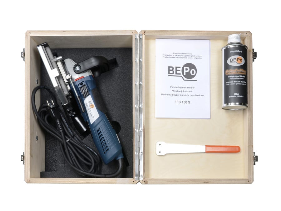 BEPO Fensterfugenschneider FFS 150 S im Holzkoffer mit Diamanttrennscheibe 150 mm