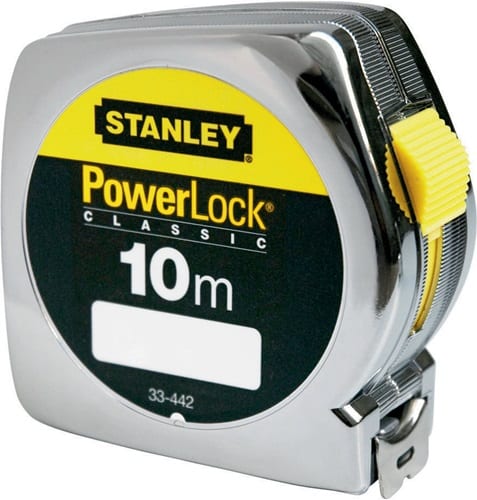 STANLEY Taschenrollbandmaß PowerLock® L.10m B.25mm mm/cm EG II Ku.Automatic SB