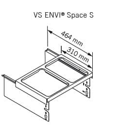 Abfalltrennsystem, ENVI-Space S, 500er, 1x15,5/1x12 l, lavagrau Vauth Sagel