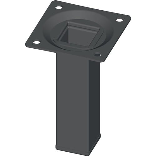 ALFER ELEMENT SYSTEM Möbelfuß schwarz RAL 9005 25x25mm H.700mm Platte ALFER ALUMINIUM