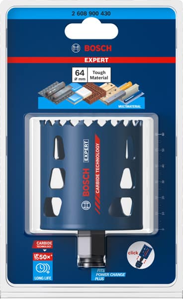 BOSCH EXPERT Tough Material Lochsäge, 64 x 60 mm. Für Dreh- und Schlagbohrer