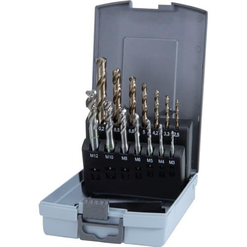 RUKO Maschinengewindebohrerset DIN 371/376 C M3-M12 14tlg.HSS-Co5 Ku.-Kass.RUKO