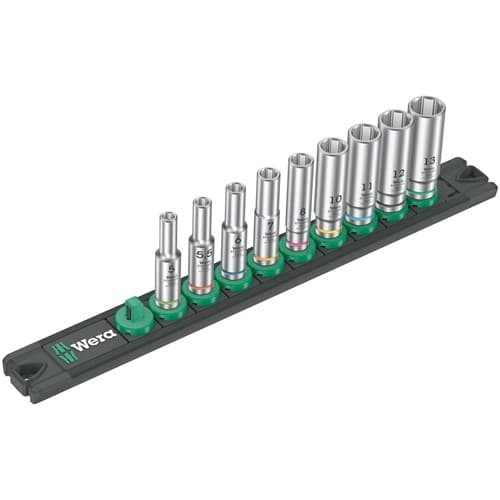 WERA Steckschlüsseleinsatzset Deep 1 9-tlg.Antr.6,3mm (1/4) Zoll WERA