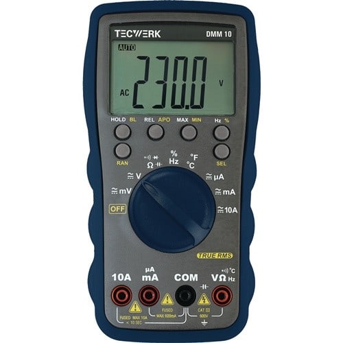 TECWERK Multimeter DMM 10 0-600V AC/DC TRUE RMS TECWERK