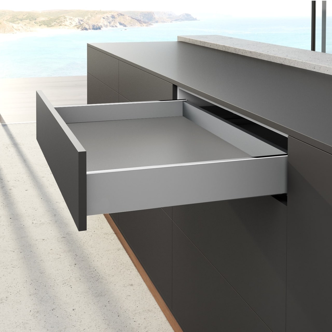 HETTICH AvanTech YOU Set Zarge, Höhe 101 mm x NL 600 mm, silber, links und rechts, 9353342