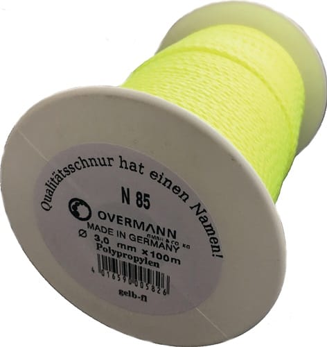 Pflastererschnur L.100m D.3mm 100kg PP gelb,fluoresz.
